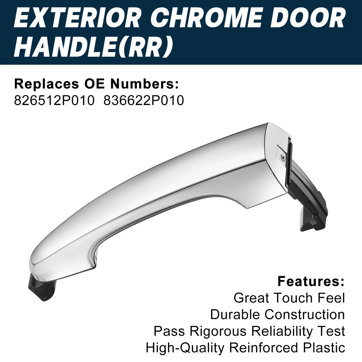 Exterior Door Handle for Kia Sorento (2011–2015) Rear Right Passenger Chrome