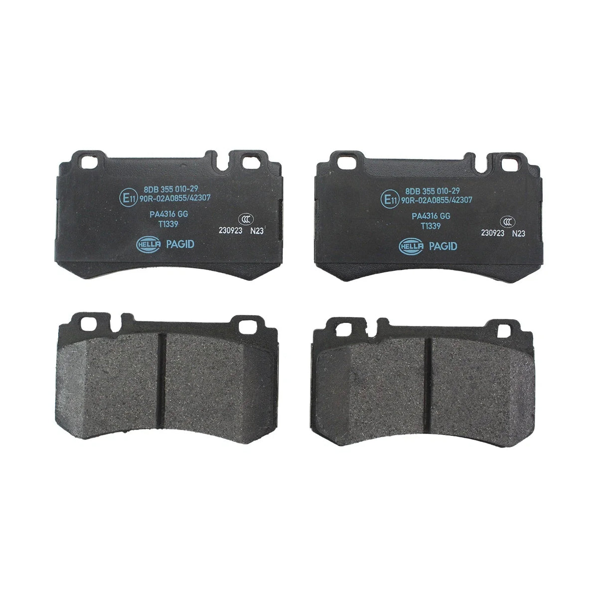 Set of 4 Hella Rear Low-Met Disc Brake Pads for Mercedes Benz C215 W219 W220