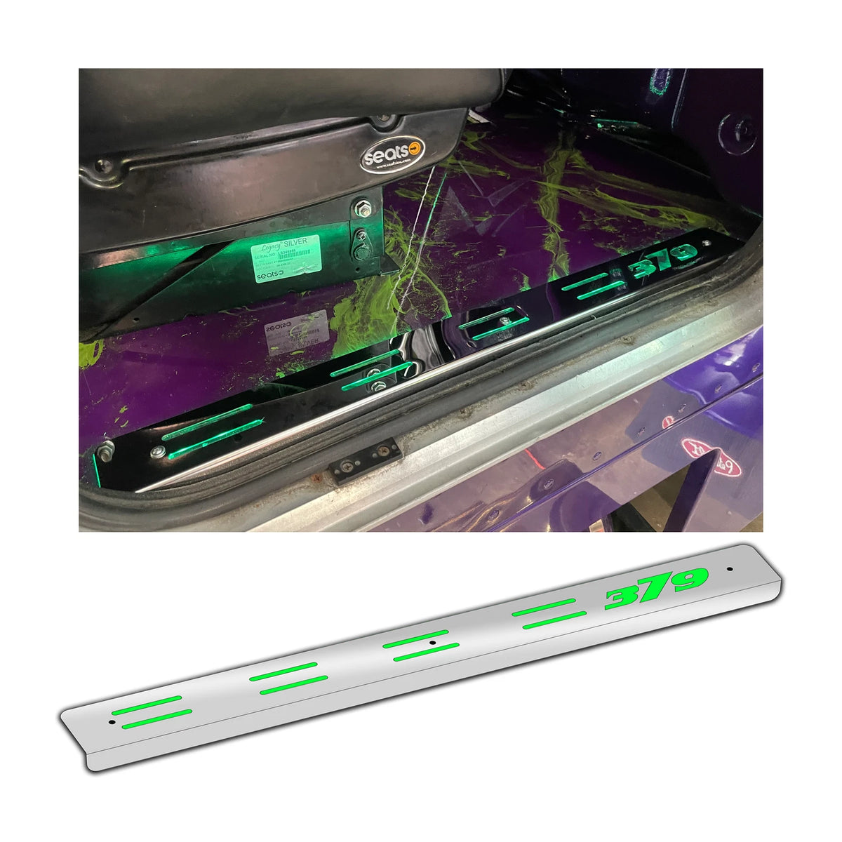 Set of 2 Lighted Door Trim for Peterbilt 379 (1994–2006) 69432561700493 Red LED