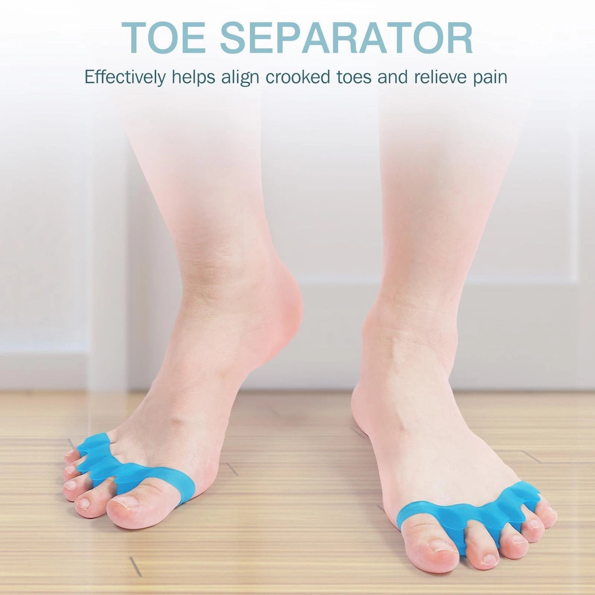 Toe Spacers for Women & Men - Silicone Bunion Separators (Blue)