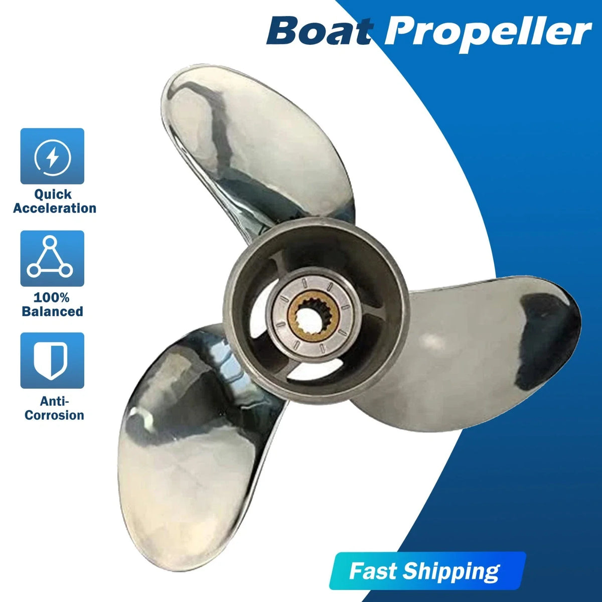 14X15 Stainless Boat Propeller for Suzuki 50-140HP (RH 990C0-00610-15P)