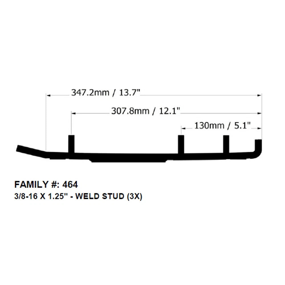 8" Carbides Skis for Camoplast All-Terrain & Touring (E8-464)
