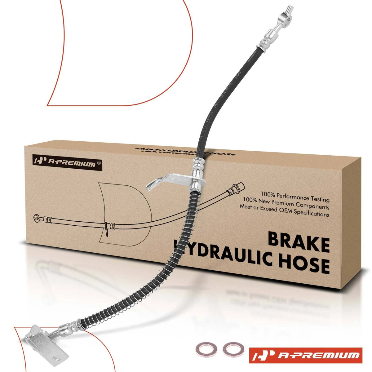 Front Right Brake Hydraulic Hose for Hyundai Elantra (2017–2020) Kia Forte (2017–2020) 58732F2000, 2207664
