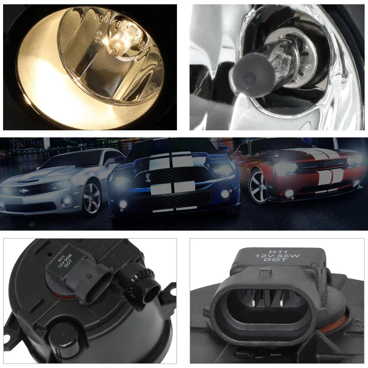 Set of 2 Fog Lights for Toyota Camry/Corolla/RAV4 (2006–2015)