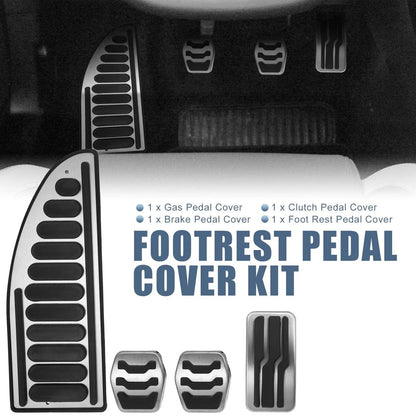 Anti Slip Clutch Brake Gas Accelerator Pedal Cover Kit for Ford 
