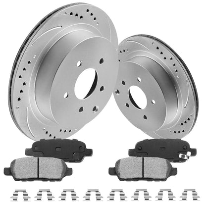 Rear Drilled Slotted Brake Rotors & Ceramic Pads for Infiniti Q50 Q70 Q70L QX70