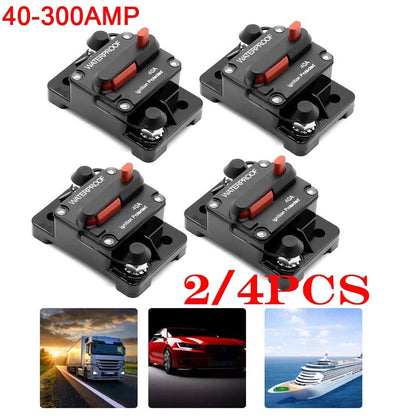 2X 40-300AMP 12V-48V DC Circuit Breaker Fuse for Car Boat Auto Waterproof