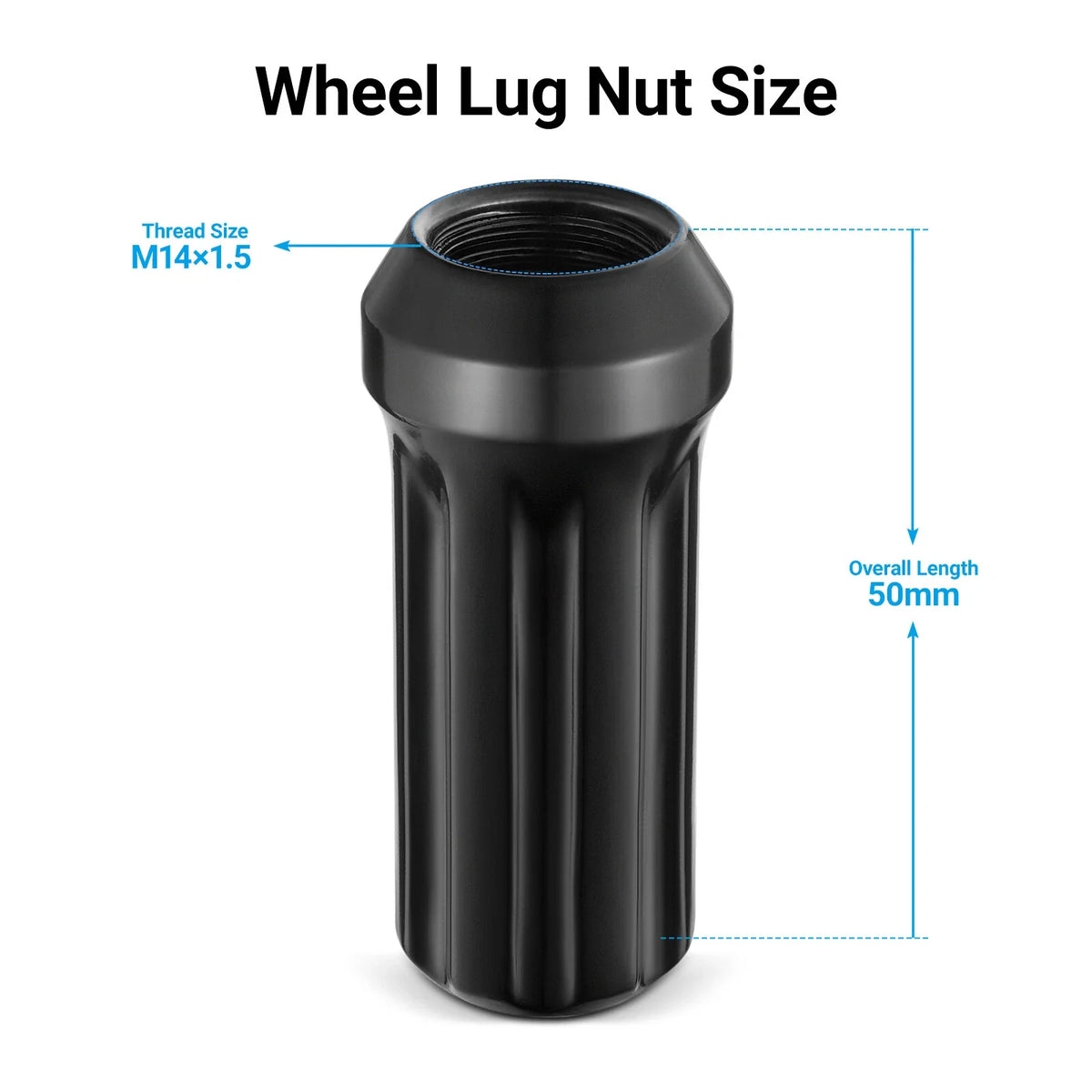 Wheel Spline Lug Nuts for 8-Lug Aftermarket Wheels (14mm x 1.5) (24 Piece)