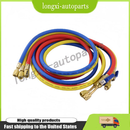 3-Pack 72" HVAC Charging Hose Set 1/4" for Automotive Applications