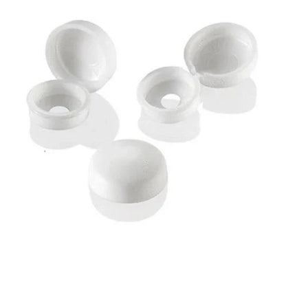 Set of 10 Screw Head Covers for Hinged Screws #6 #8 #10 M3 M4 M5 White HNG-100