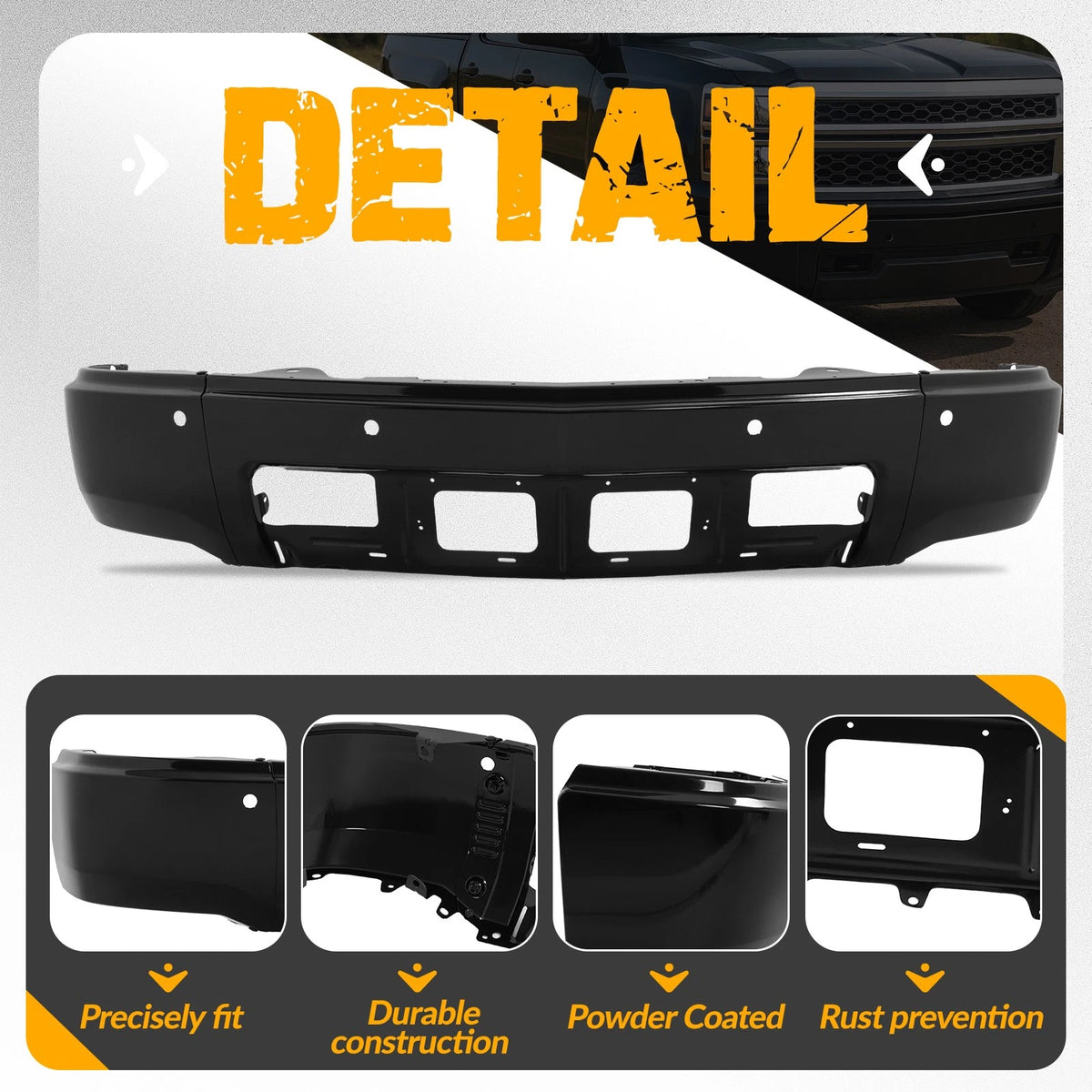 Front Bumper Face Bar for Chevrolet Silverado 1500 (2014–2015) CON-A000325