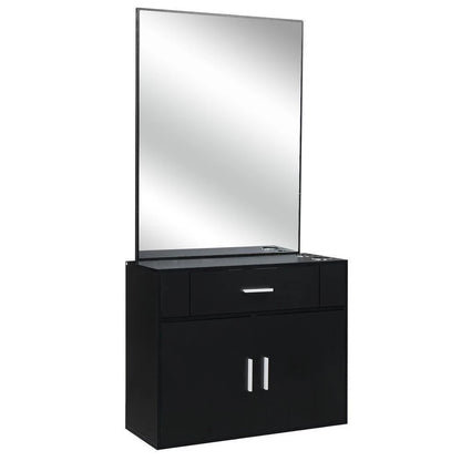 Wall Mount Hair Styling Station with Mirror for Barber Salon
