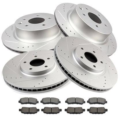 Brake Rotors + Metallic Pads for Nissan Maxima (2009–2014, 2016–2017)