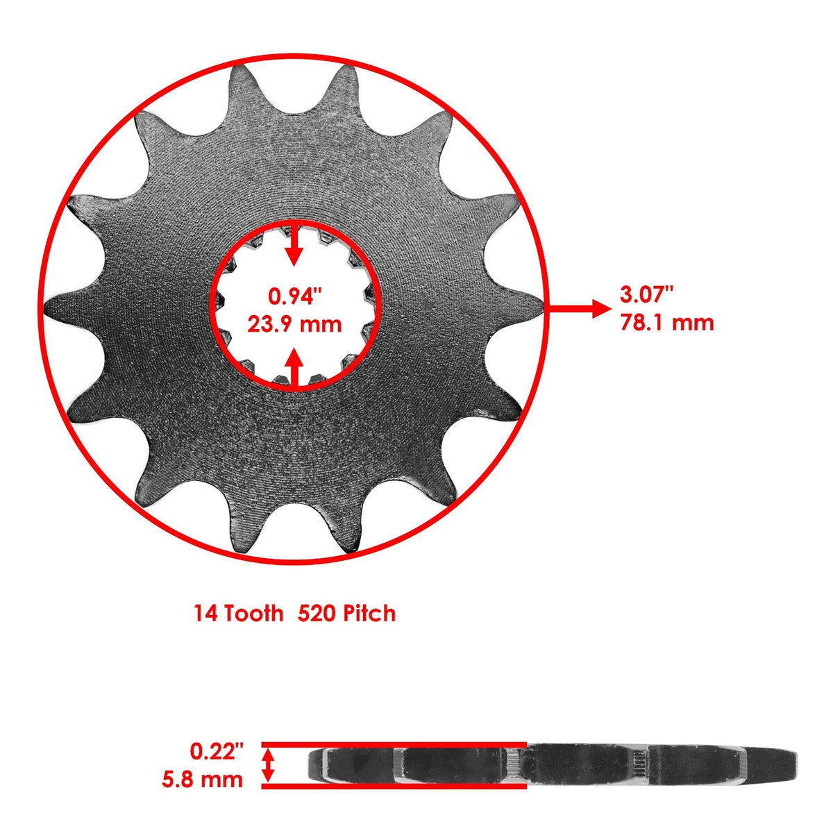 Drive Chain & Sprockets Kit for Yamaha YFZ450 YFZ450V (2004–2013) EG2013CH107XO