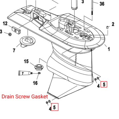 Drain Screw Gasket & Oil Plug Seal for Mercury Mariner (27-828816)