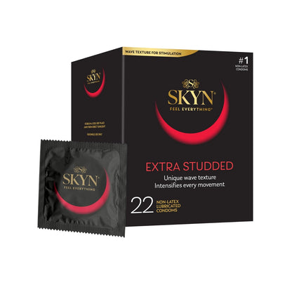 22 Count Lubricated Latex-Free Extra Studded for Universal Use