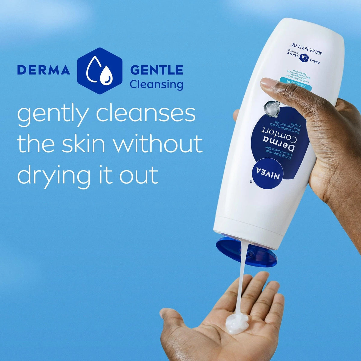 Pack of 3 NIVEA Derma Comfort Caring Body Wash for Normal to Dry (16.9 Fl Oz)
