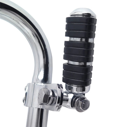 Chrome Highway Cuboid Footpeg Rest w/ Clamp for Harley Dyna Touring XL
