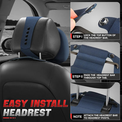 Set of 2 Front Row Seat Covers for Car Truck (CAAP Protex Plus, Blue)