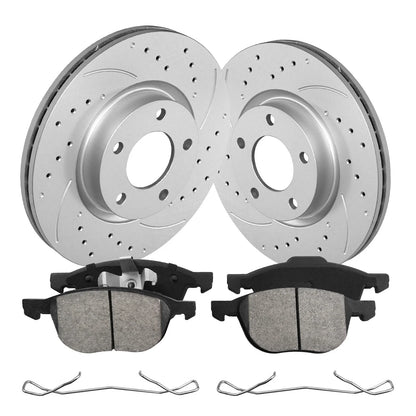 Front Disc Brake Rotors + Brake Pads for Mazda 5, Mazda 3 (2006–2012)