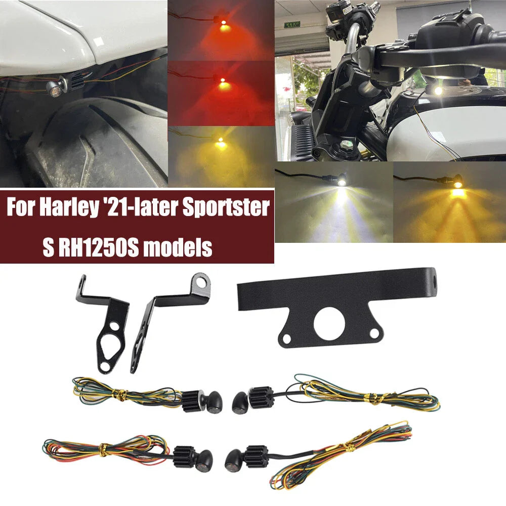 LED Turn Lights with Holder Mount for Harley Sportster S RH1250S (2021-2023)