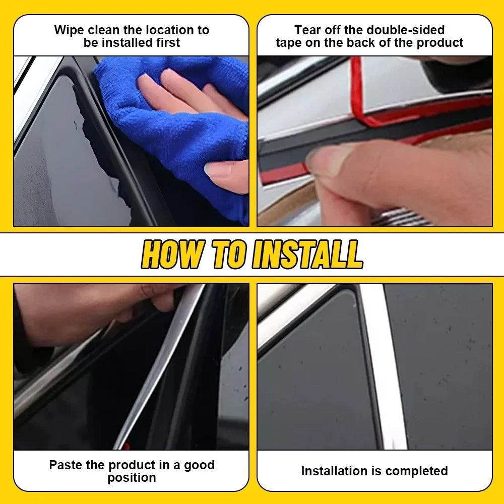 Chrome Molding Trim for Universal Fit Automotive Trunk Side Bumper (0.8cm)