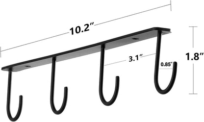 Set of 3 Metal Hooks for Under Cabinet Mug Hanger