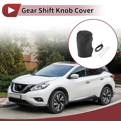 1 Pc Gear Shift Knob Cover for Nissan Murano (2009–2013) Black Faux Leather