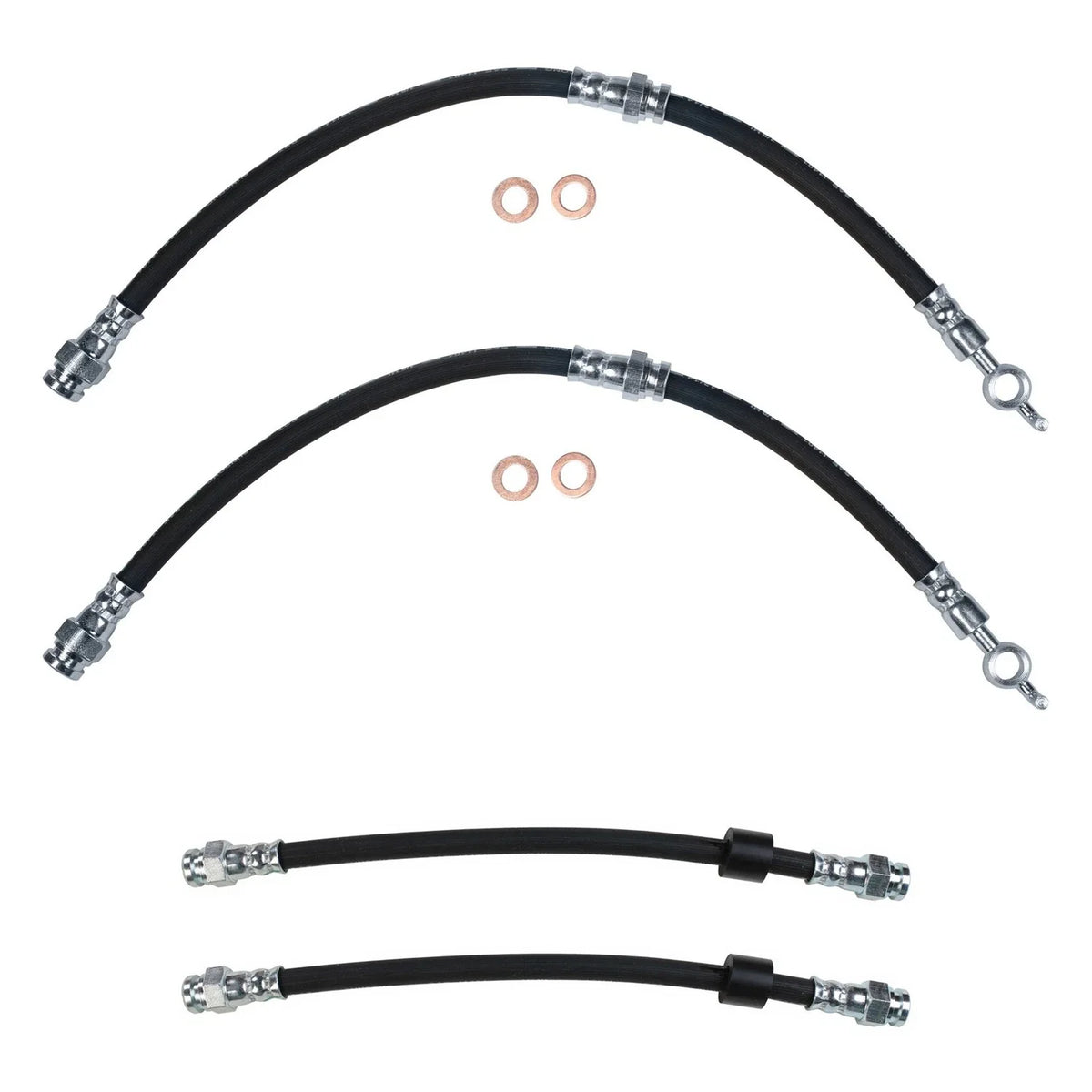 Sunsong 2X Front & Rear Brake Hydraulic Hose Kit for Mazda 323 MX-3 Protege (1990–1998)