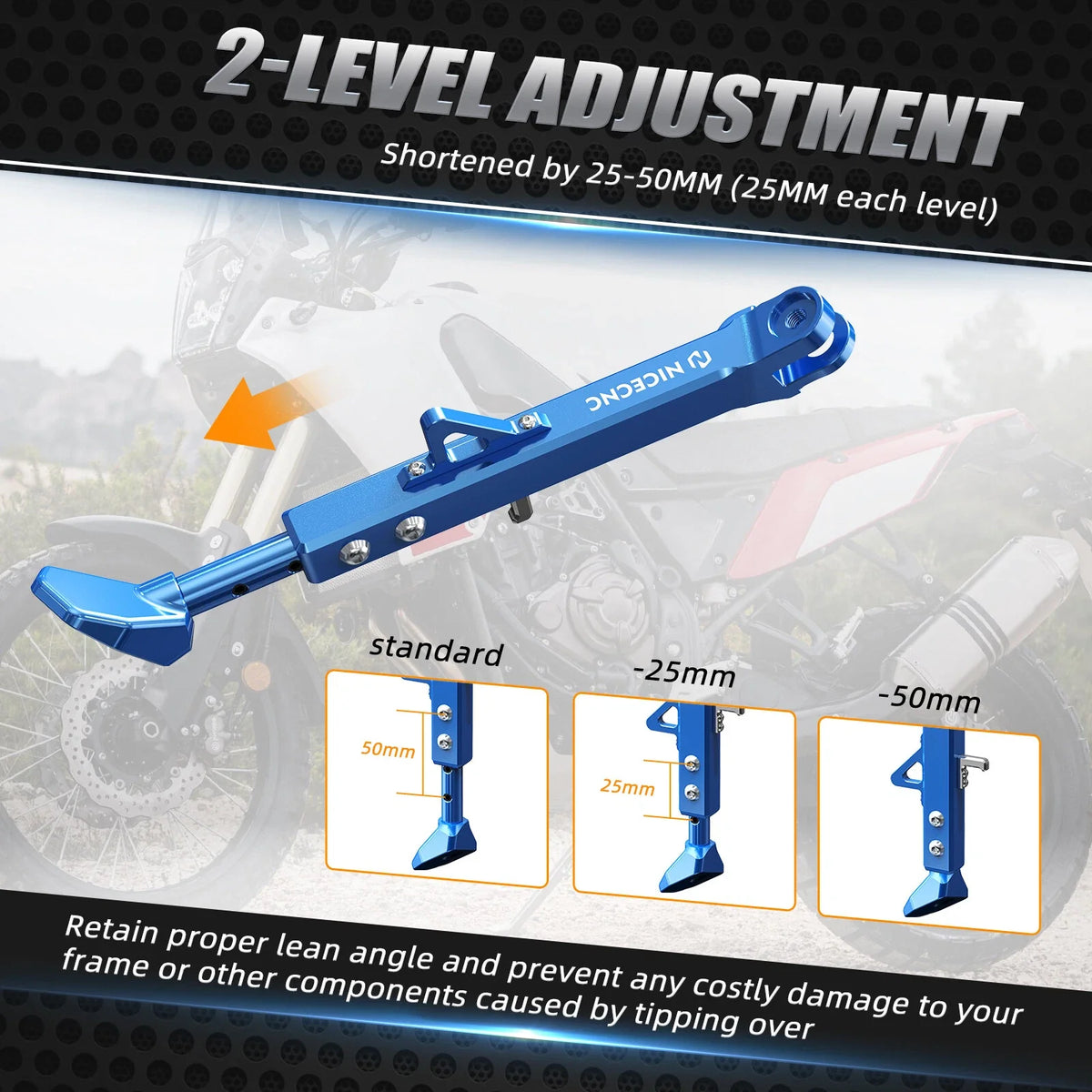 Adjustable Sidestand Kickstand for Yamaha Tenere 700/XTZ700 (2019–2024)
