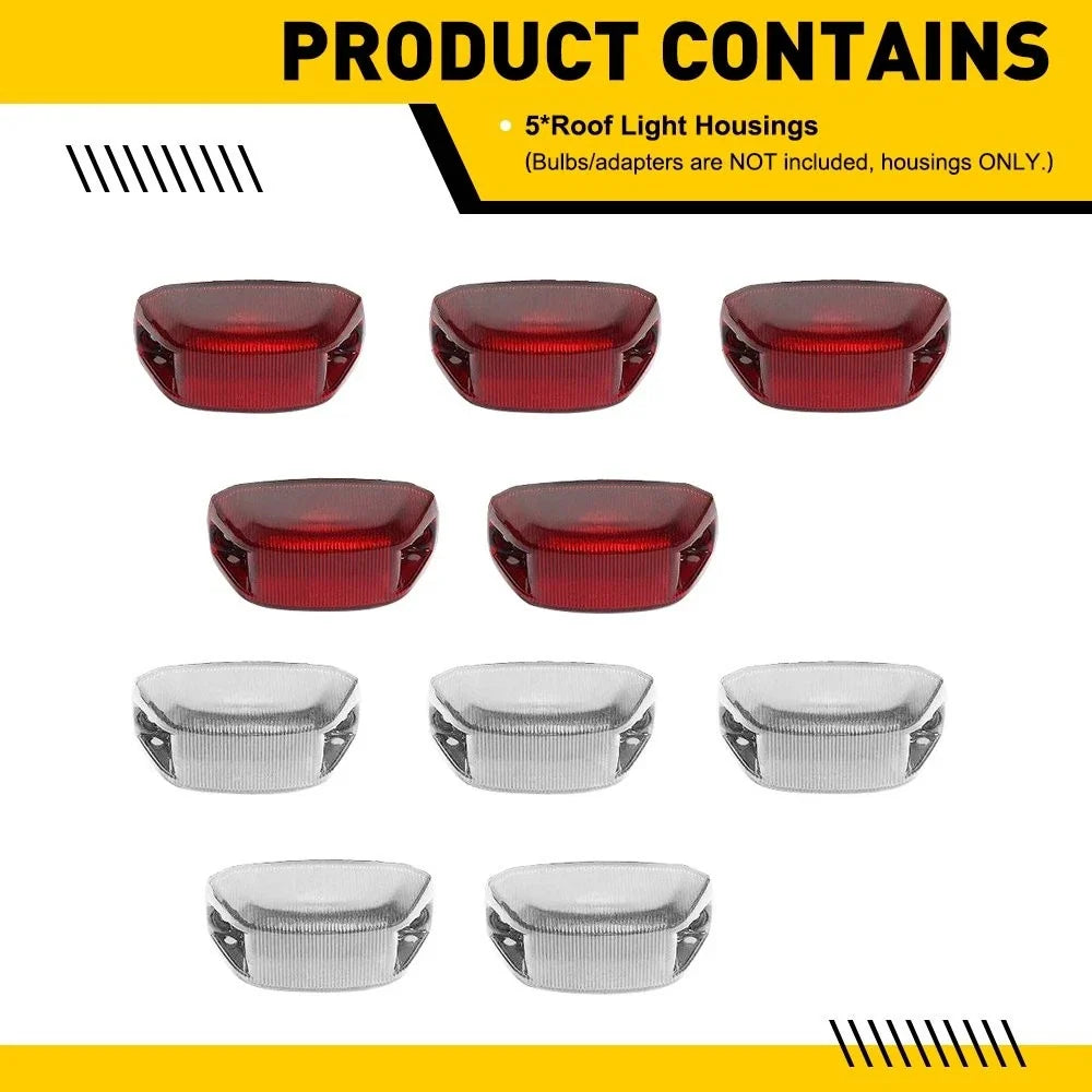 Roof Running Light Housings for Dodge RAM ProMaster (2014–2023) Clear Red Amber