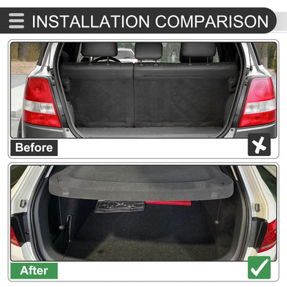 Rear Parcel Shelf Boot Load Cover for Ford Focus (2012–2018) Black