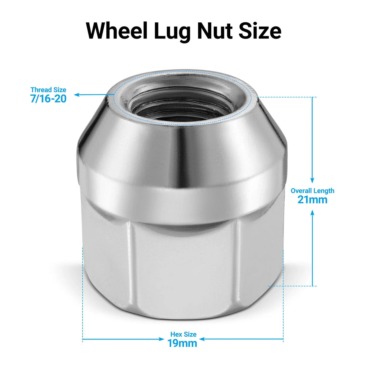 7/16-20 Bulge Chrome Lug Nuts for Chevrolet Buick GMC Pontiac (2-Pack)