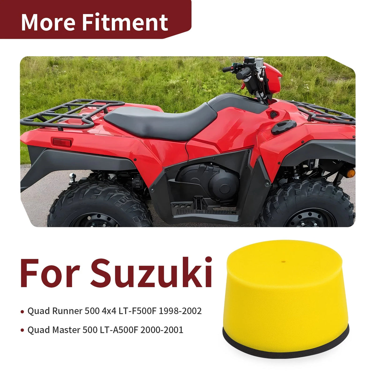 Air Filter Element for Suzuki Quadmaster 500 LTA500F (2000–2001) 13780-09F00