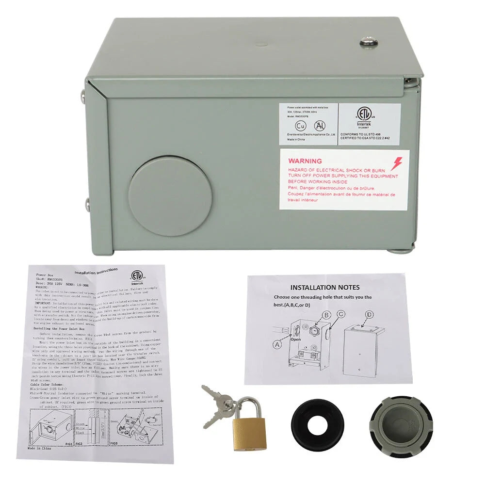 Power Outlet Panel for Nema L5-30R (125/250 Volt)