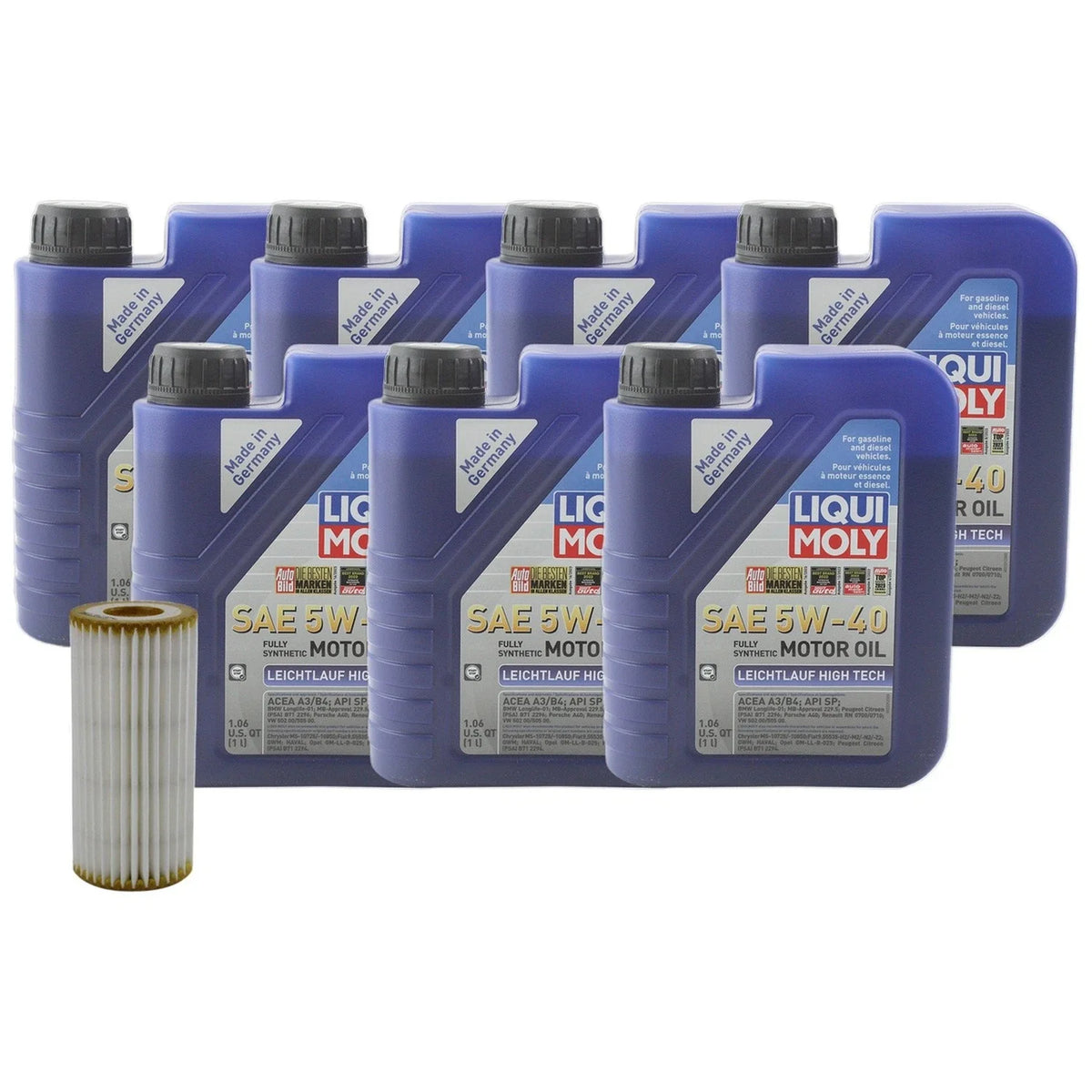 Engine Oil Change Kit 7L Liqui Moly 5W40 for Audi A6 Quattro