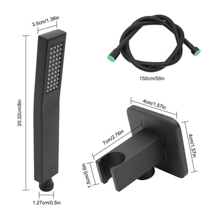 Luxury Matte Black Brass Hand Held Shower Head Kit for Modern Bathrooms