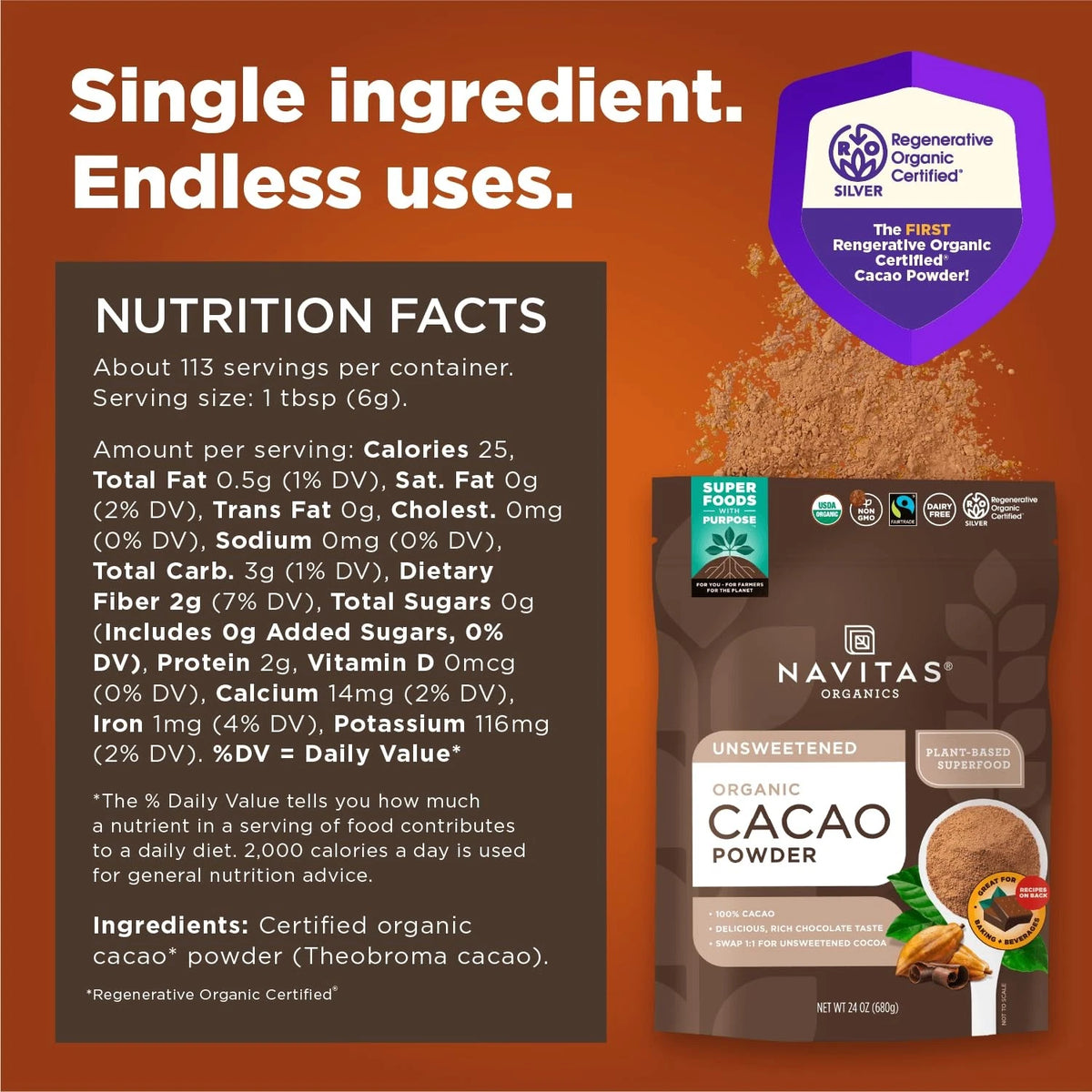 Cacao Powder for Cocoa (Pack of 1)