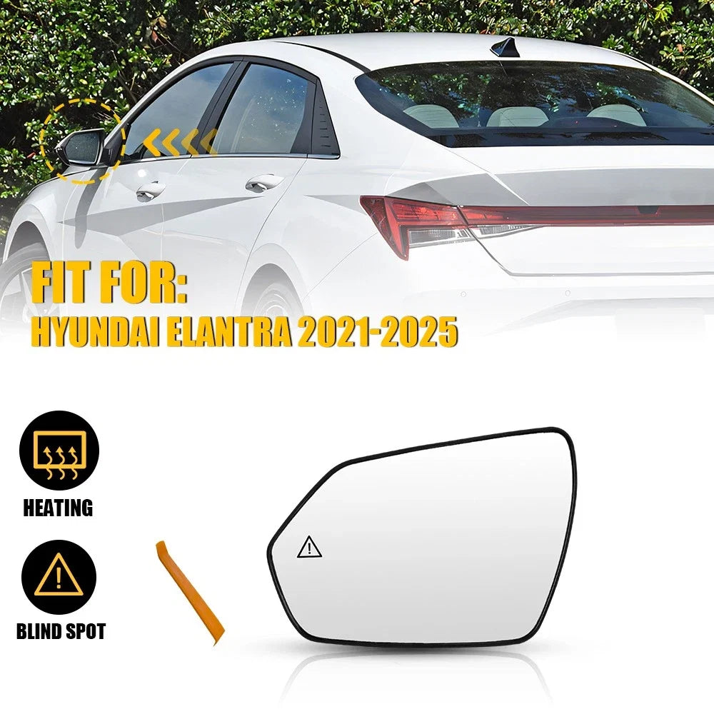 Heated Rear View Mirror Glass LH for Hyundai Elantra (2021–2025)