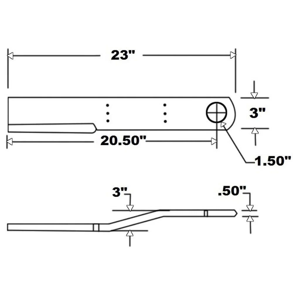 3" x 23" Rotary Cutter Blade for 52LT 60LT 60LTO 66LT 72LT H-CO T160 T160LT