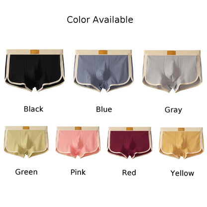 Set of 4 Men's Solid Color Boxer Briefs Cotton Comfortable Breathable