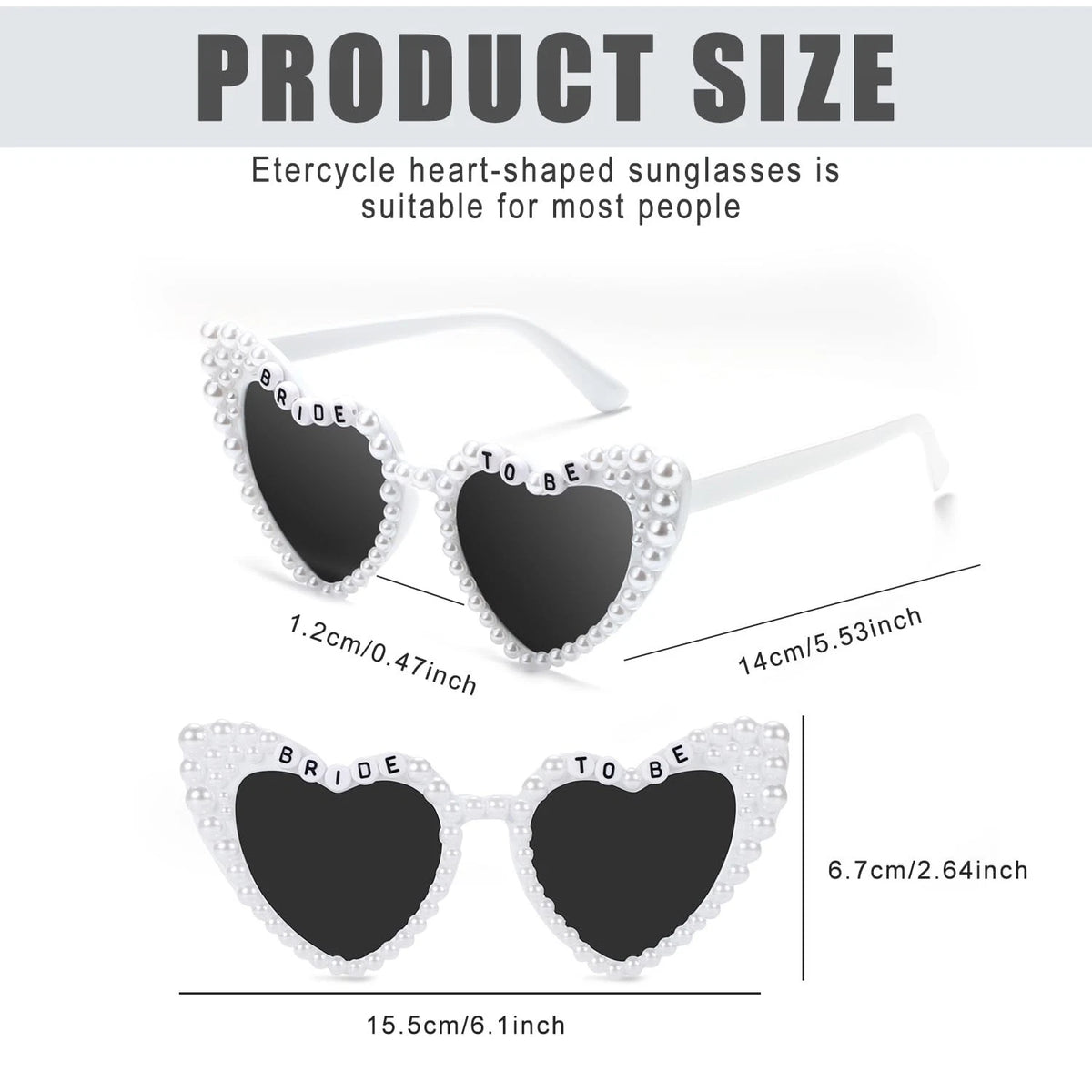 Heart Sunglasses for Bride to Be Bachelorette Party