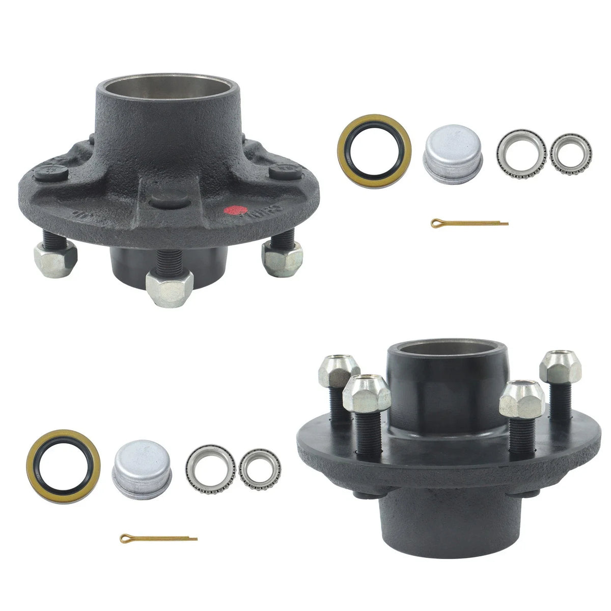 Set of 2 Trailer Idler Hub Kits for 3500 lbs Axle 5 on 5