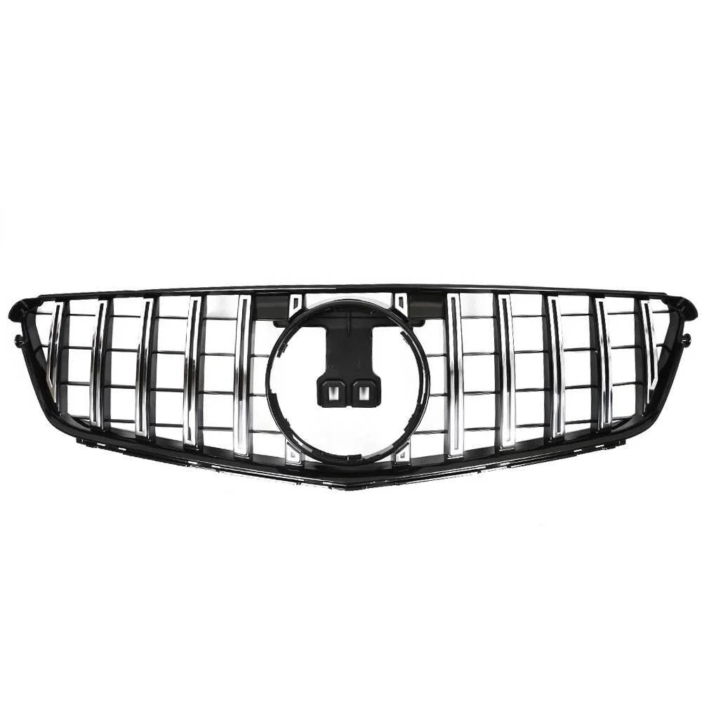 Chrome Black GTR Style Front Grille for Mercedes Benz W204 C250 C300 C350 (2008–2015)