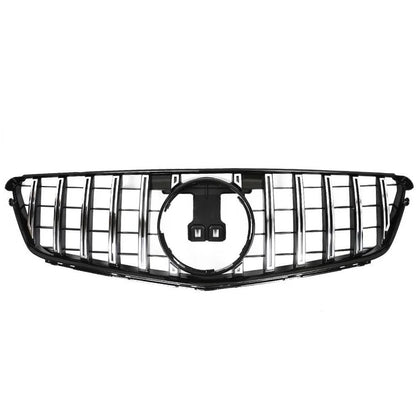 Chrome Black GTR Style Front Grille for Mercedes Benz W204 C250 C300 C350 (2008–2015)