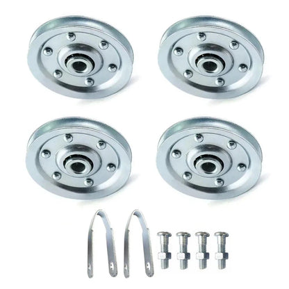 Set of 4 Garage Door Pulleys for 3" Systems - Stationary & Rear Sheave
