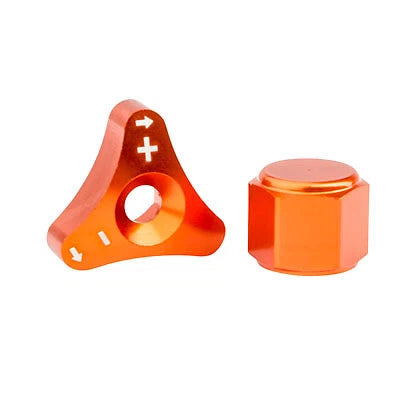 2X Tusk Billet WP Fork Adjuster Knobs Orange for KTM 450 XC-F (2017–2019)