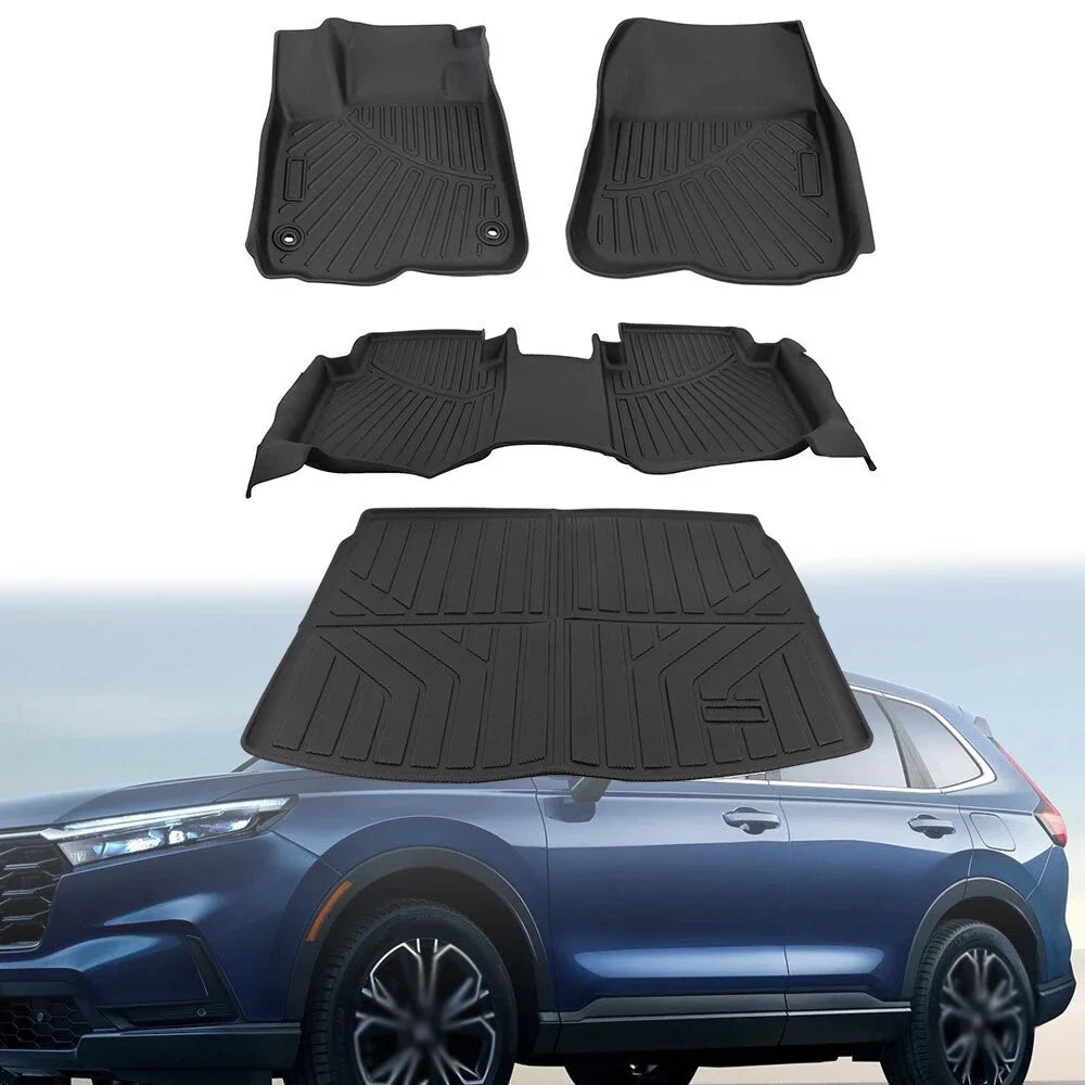 Set of 3 All Weather TPE 3D Floor Mats & Trunk Mat Liner for Honda CR-V (2023–2025)