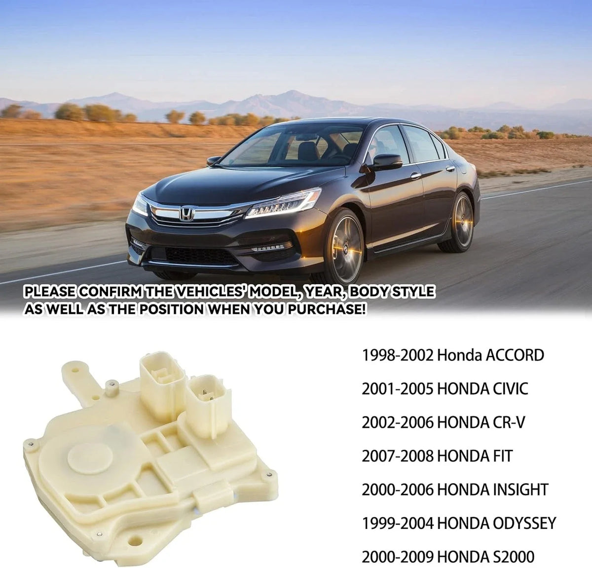 Front Passenger Door Lock Actuator for Honda Accord (1998–2002), Odyssey (1999–2004)