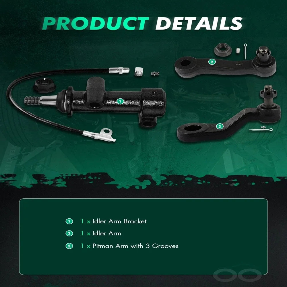 Idler Bracket Pitman Arm Idler Arm for GMC Avalanche Silverado 2500 HD (2001–2007)